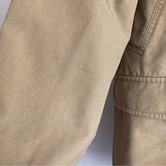 L.L. Bean VTG Women’s Lined Chore Barn Tan Khaki Jacket w Corduroy Trim, Sz L - Picture 14 of 14